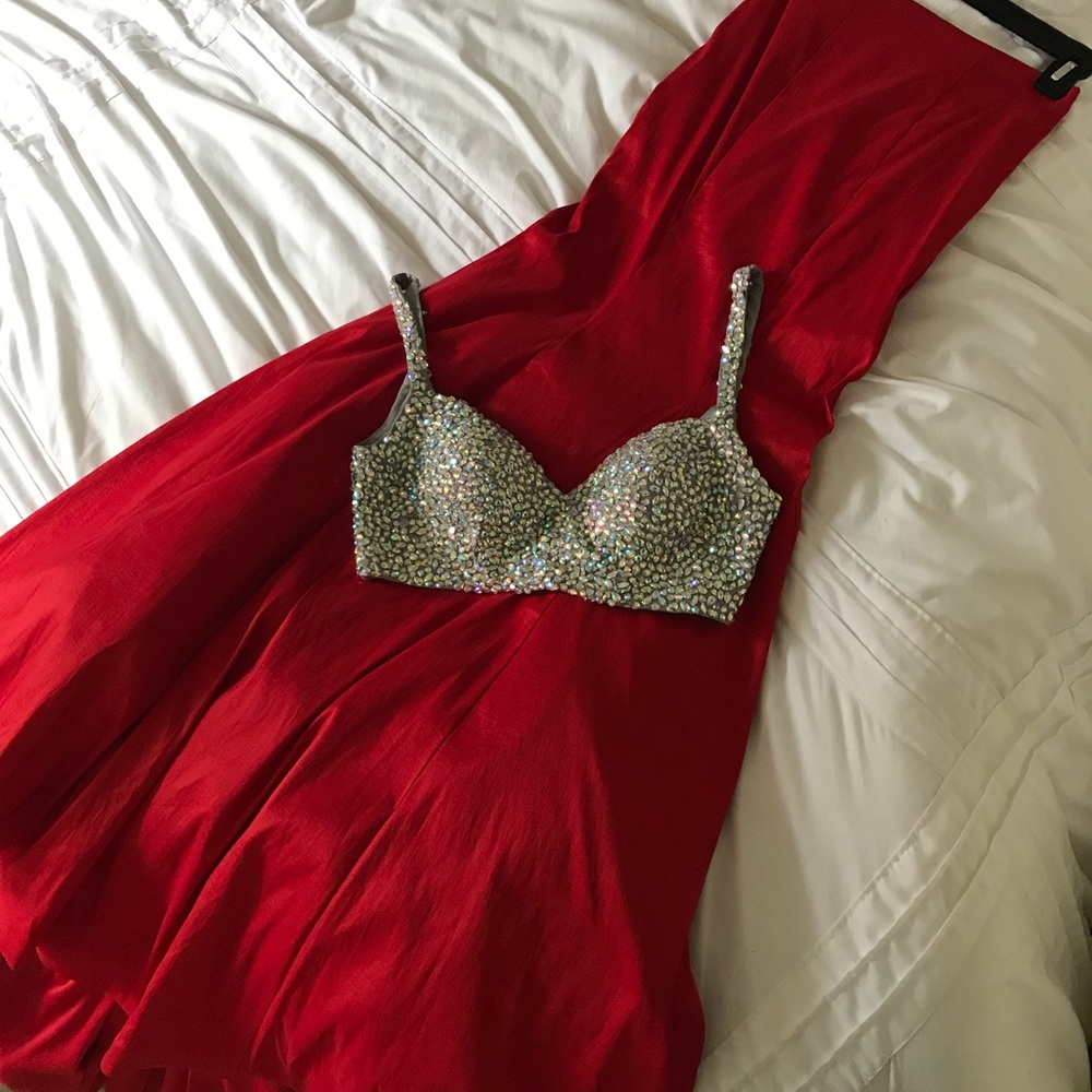 Red/ Silver Two Piece Dress